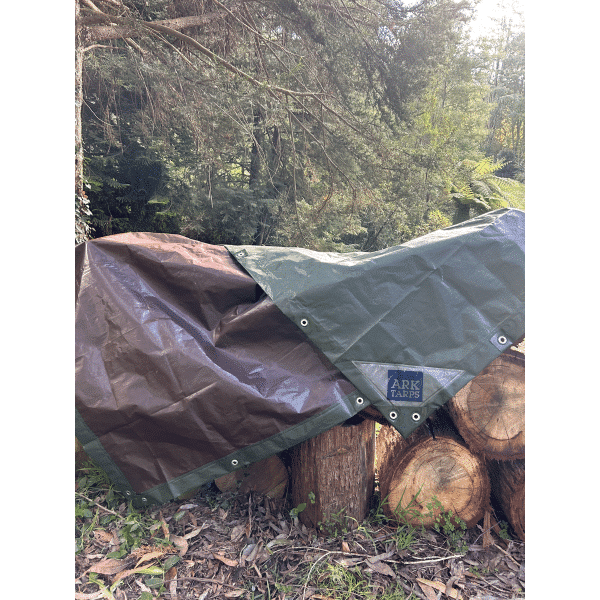 EXTRA HEAVY DUTY TARPAULIN - GREEN/BROWN
